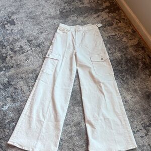 MOTHER Women's White Wide-Leg Jeans
